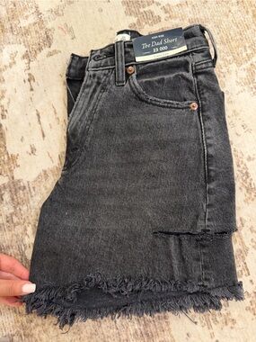 Abercrombie & Fitch Black High-Rise Dad Shorts